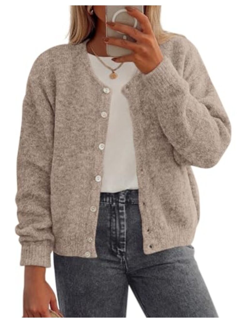 Womens Long Sleeve Button Down Cardigan Sweater Rib Knit Lightweight